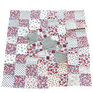 Vintage four patch quilt blocks (18) variety flowers multi colors flower sack